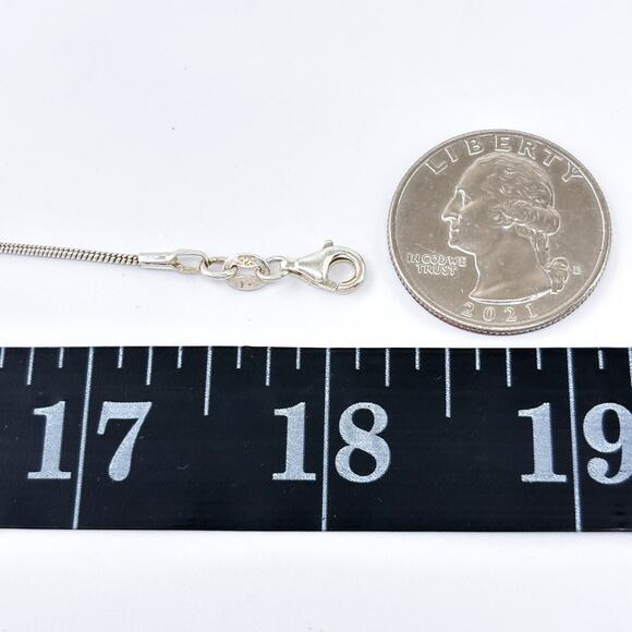 Vintage Sterling Silver 925 Snake Chain Necklace 18" - Picture 2 of 3